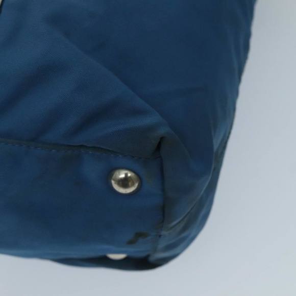 PRADA Hand Bag Nylon Leather 2way Blue White Silver Auth fm3972 - Picture 9 of 16